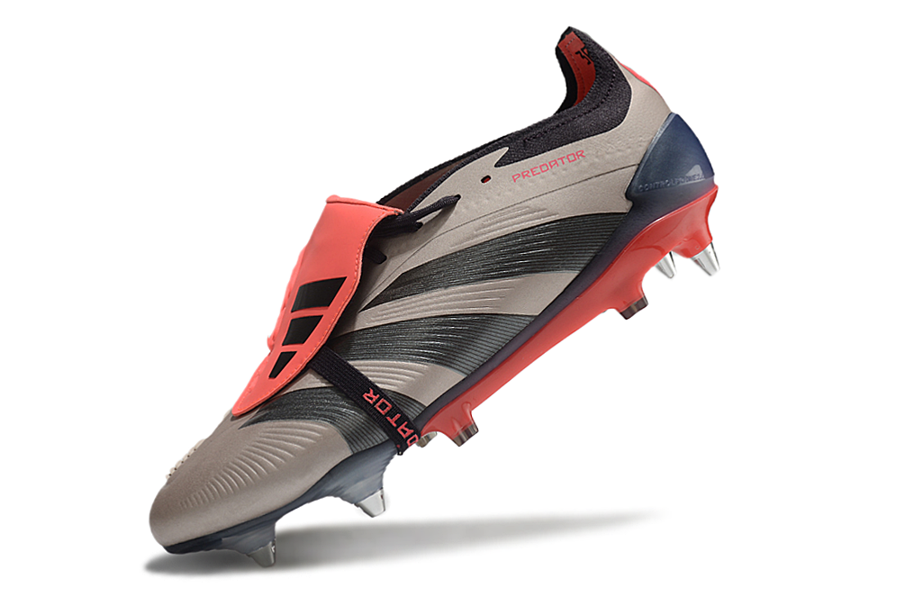 Chuteira Adidas Predator Elite Fold-Over Tongue SG - Marrom, Laranja e Preta