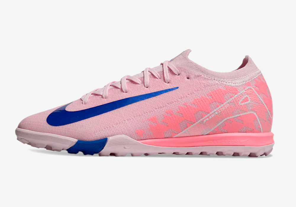 Chuteira Society Nike Air Zoom Mercurial Vapor 16 Elite TF - Rosa e Azul