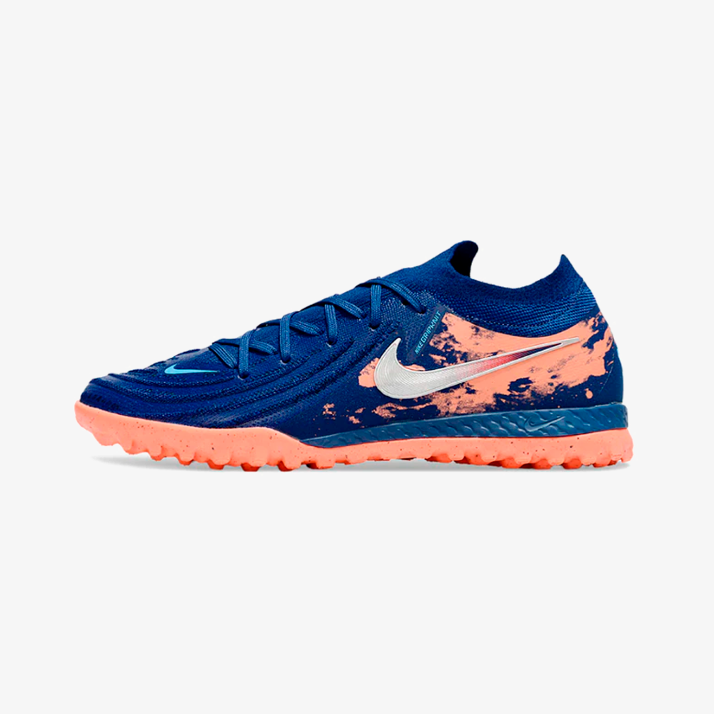 Chuteira Society Nike Phantom GX II TF - Azul e Laranja