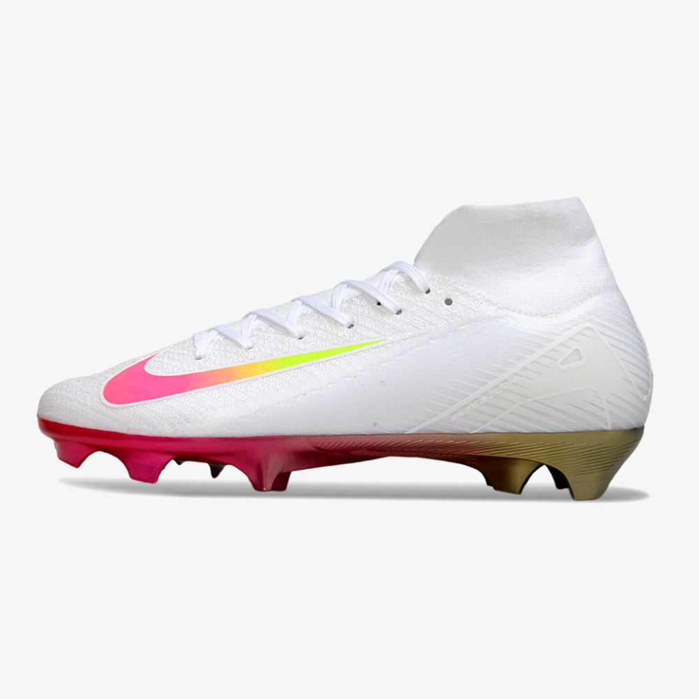Chuteira Nike Air Zoom Mercurial Superfly 10 Elite FG - Branca e Rosa