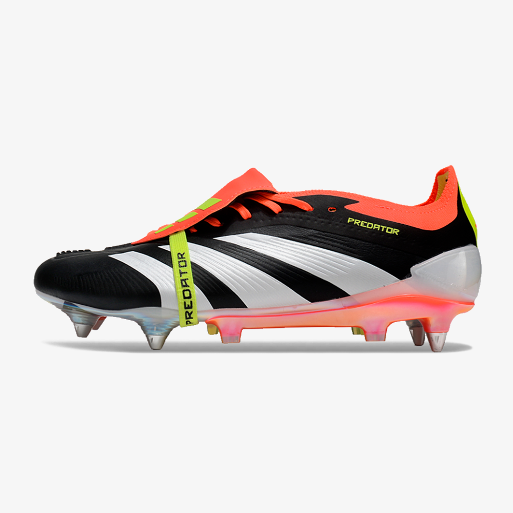 Chuteira Adidas Predator Elite Fold-Over Tongue SG - Preta, Laranja e Verde