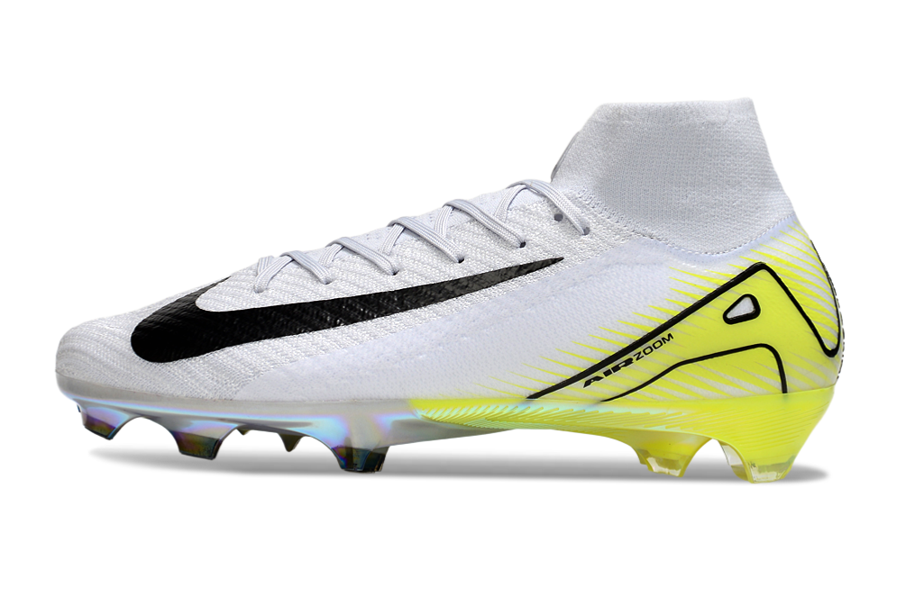 Chuteira Nike Air Zoom Mercurial Superfly 10 Elite FG - Branca e Verde Clara