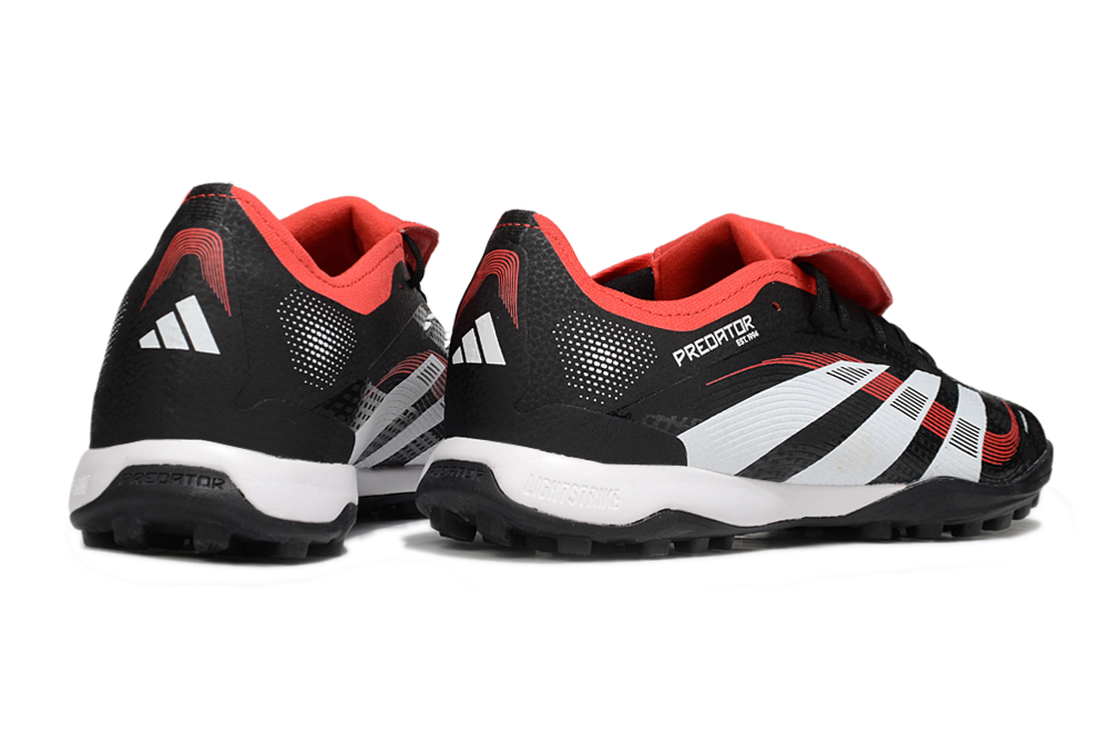 Chuteira Society Adidas Predator Elite Fold-Over Tongue TF - Preta, Branca e Vermelha