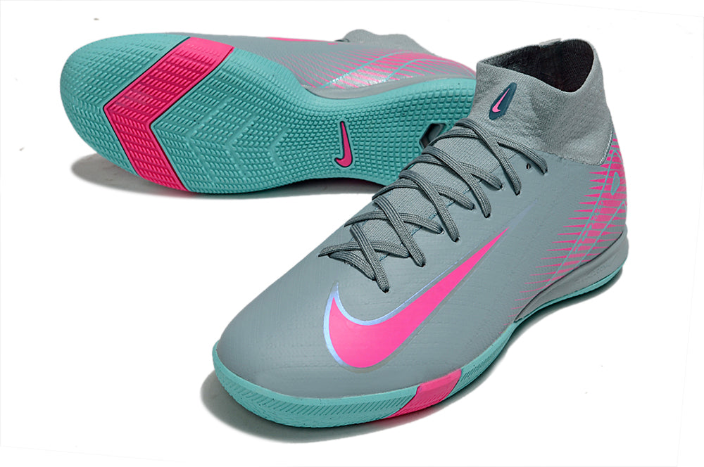 Chuteira Futsal Nike Air Zoom Mercurial Superfly 10 Elite  IC - Azul e Rosa