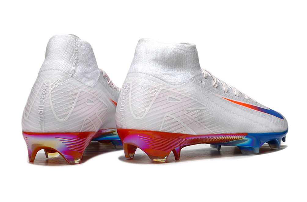 Chuteira Nike Air Zoom Mercurial Superfly 10 Elite FG - Branca, Vermelha e Azul