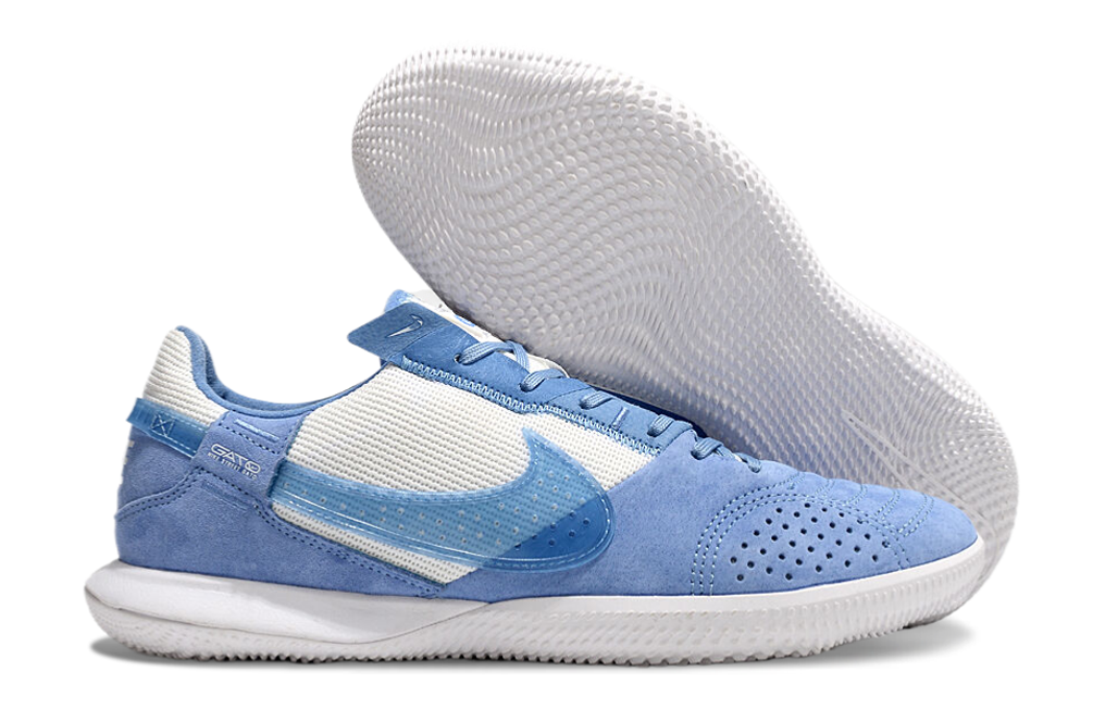 Tênis Futsal Nike Street Gato IC - Branca e Azul