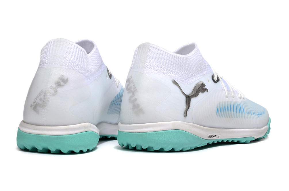 Chuteira Society Puma Future 8 TF - Branca e Azul