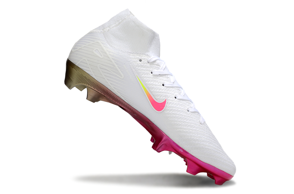 Chuteira Nike Air Zoom Mercurial Superfly 10 Elite FG - Branca e Rosa