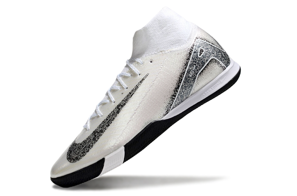Chuteira Futsal Nike Air Zoom Mercurial Superfly 10 Elite  IC - Branca e Prata
