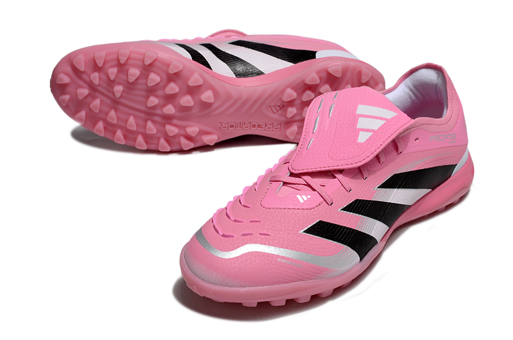 Chuteira Society Adidas Predator Elite Fold-Over Tongue TF - Rosa, Branca e Preta