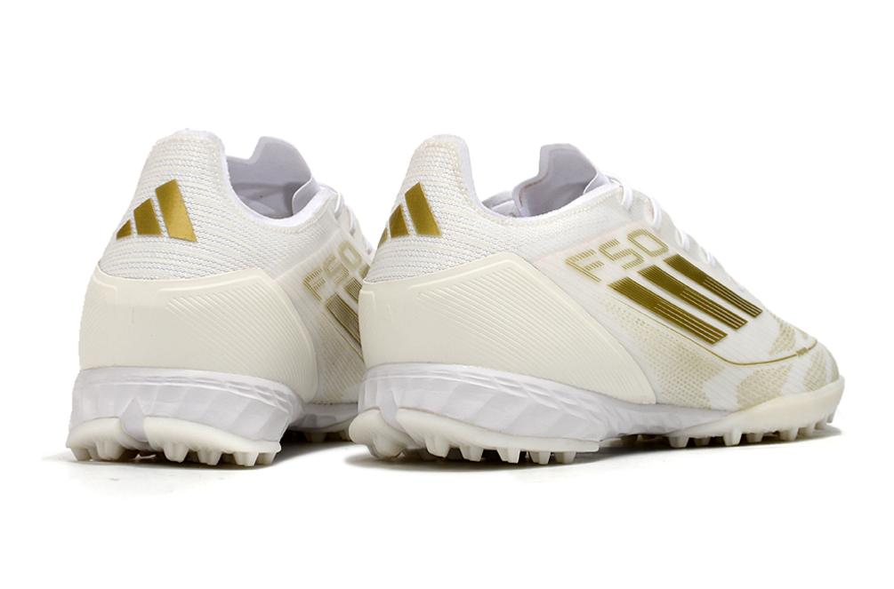 Chuteira Society Adidas F50.1 TF - Branca e Dourada