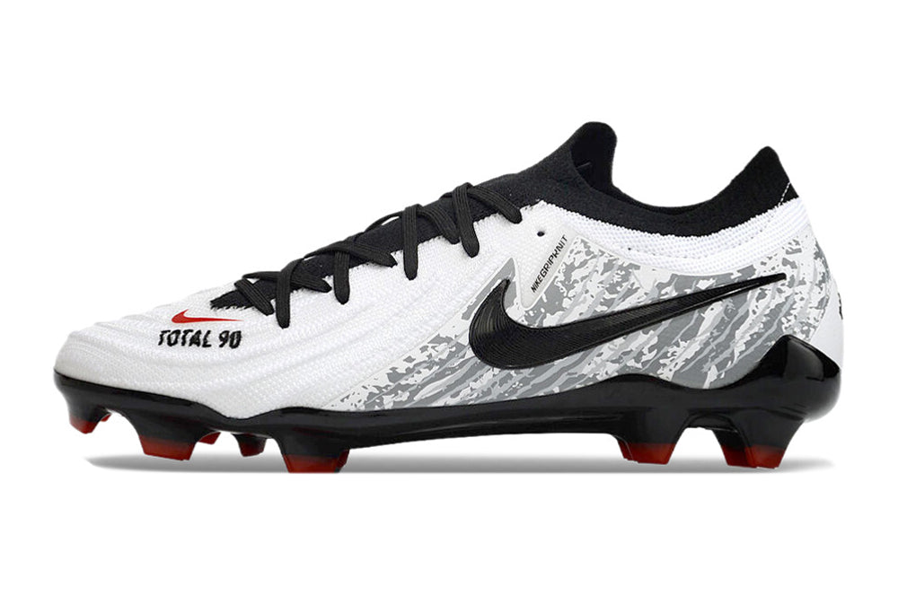 Chuteira Nike Phantom GX II Total 90 FG - Branca, Preta e Vermelha