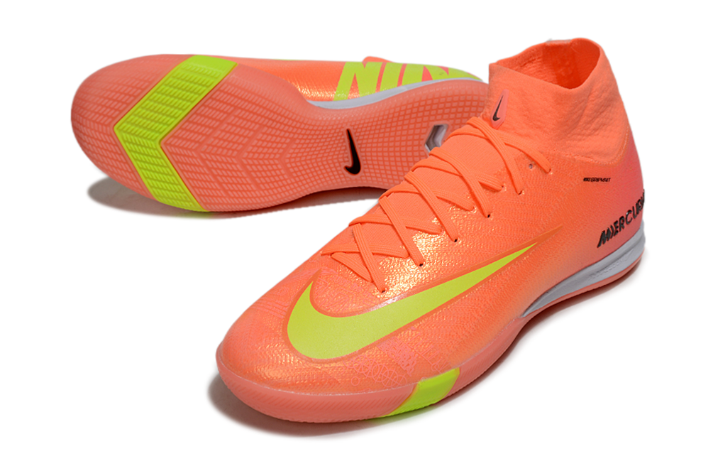 Chuteira Futsal Nike Air Zoom Mercurial Superfly 10 Elite  IC - Laranja e Verde