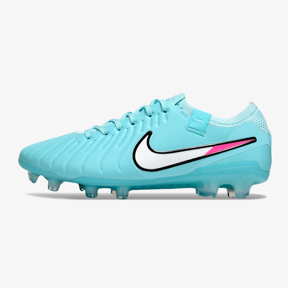 Chuteira Nike Tiempo Legend 10 X Elite FG -  Azul, Rosa e Branca - Pack Prism