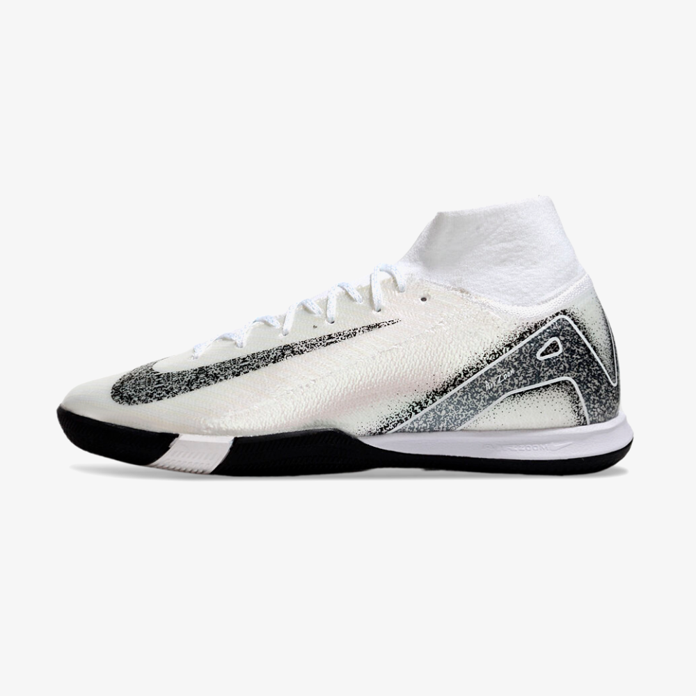 Chuteira Futsal Nike Air Zoom Mercurial Superfly 10 Elite  IC - Branca e Prata