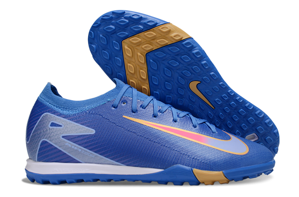 Chuteira Society Nike Air Zoom Mercurial Vapor 16 Elite TF - Azul e Amarela