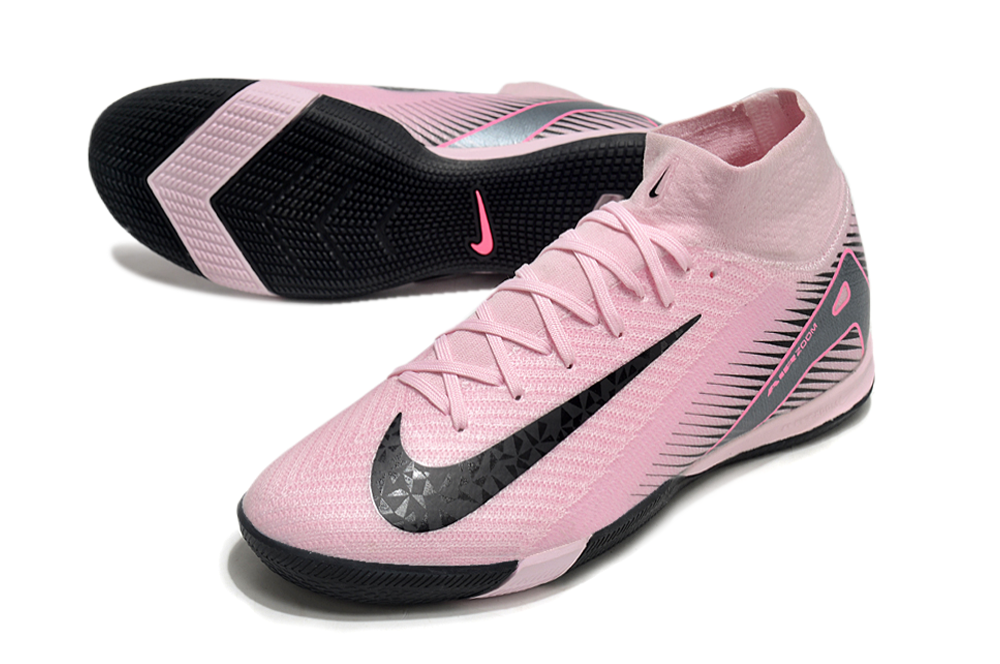 Chuteira Futsal Nike Air Zoom Mercurial Superfly 10 Elite  IC - Rosa, Cinza e Preta