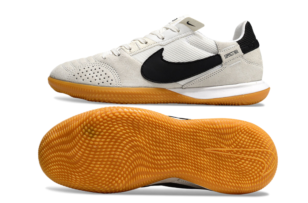 Tênis Futsal Nike Street Gato IC - Cinza, Branca e Preta