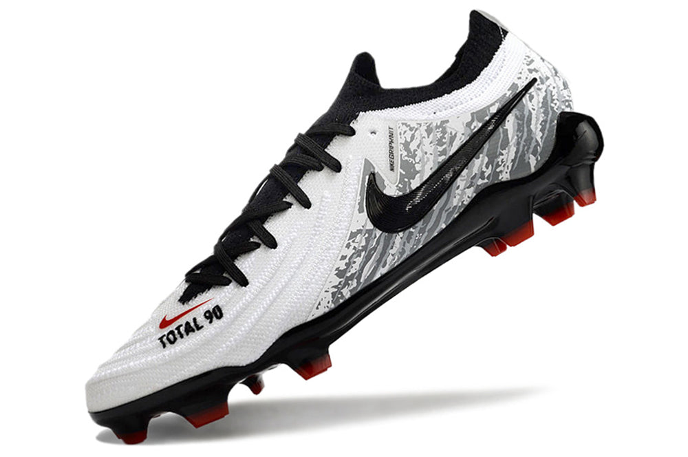 Chuteira Nike Phantom GX II Total 90 FG - Branca, Preta e Vermelha