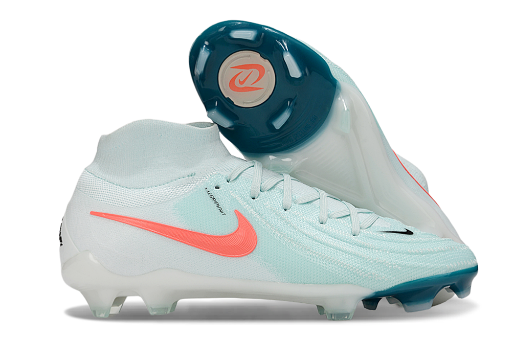 Chuteira Nike Phantom Luna Elite FG - Branca e azul - Pack Mad Energy