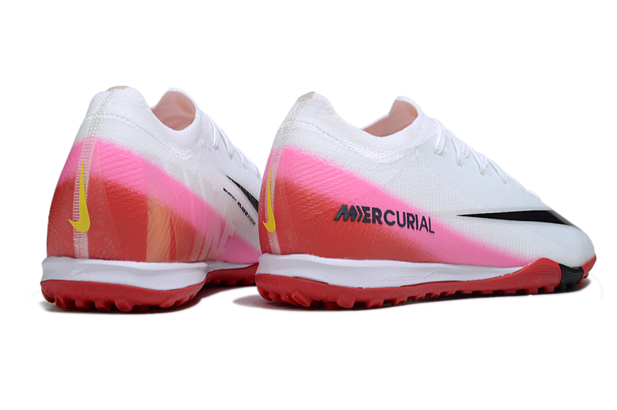 Chuteira Society Nike Air Zoom Mercurial Vapor 16 Elite TF - Branca, Vermelha e Rosa - Fear Nothing Pack