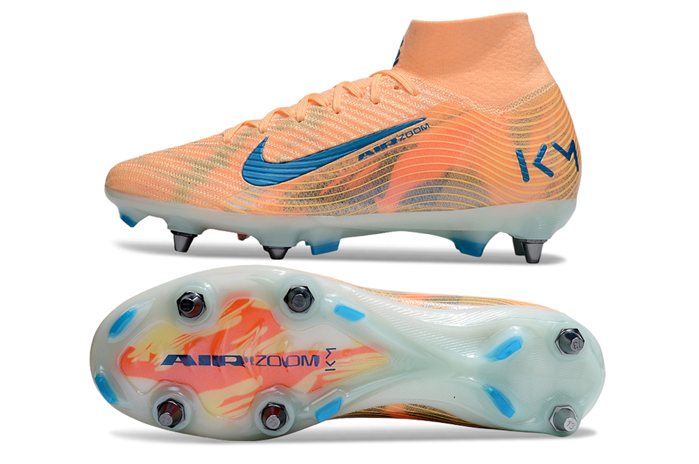 Chuteira Nike Zoom Mercurial SuperFly 10 Elite SG - Laranja e Azul