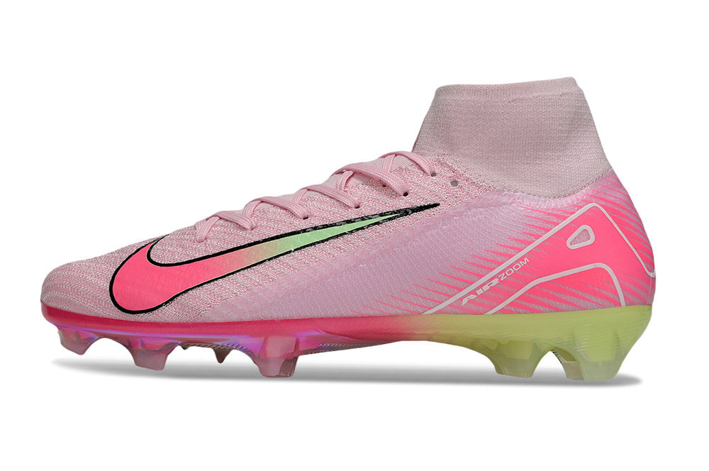 Chuteira Nike Air Zoom Mercurial Superfly 10 Elite FG - Rosa e Verde