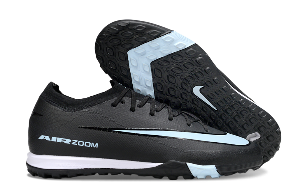 Chuteira Society Nike Air Zoom Mercurial Vapor 16 Elite TF - Preta e Azul - Shadow Pack