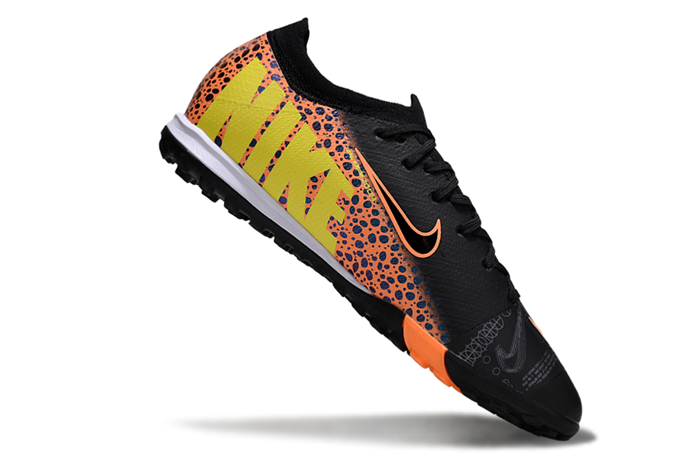 Chuteira Society Nike Air Zoom Mercurial Vapor 16 Elite TF - Preta e Laranja