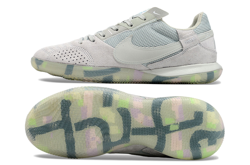 Tênis Futsal Nike Street Gato IC - Cinza e Verde