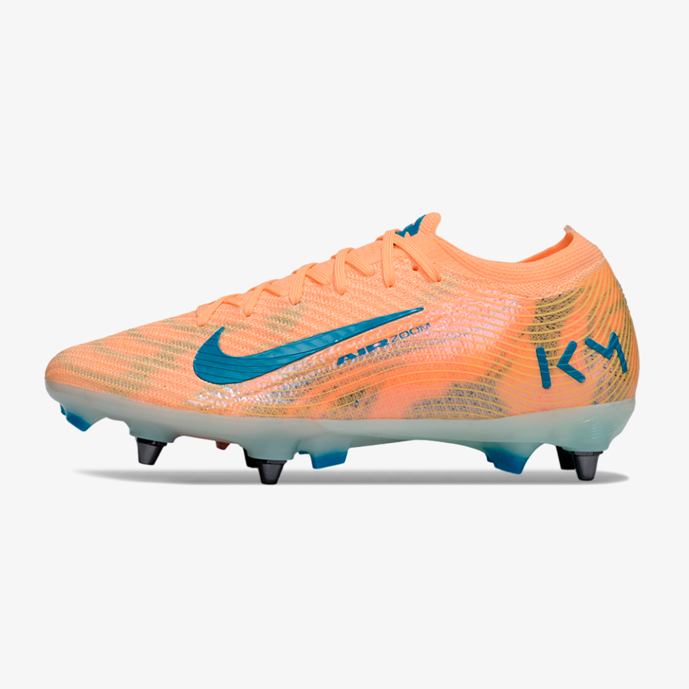 Chuteira Nike Air Zoom Mercurial Vapor 16 Kylian Mbappe Elite SG - Laranja e Azul