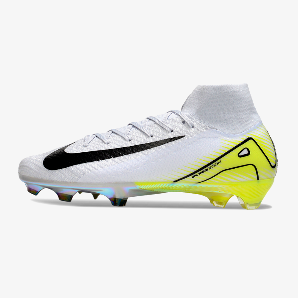 Chuteira Nike Air Zoom Mercurial Superfly 10 Elite FG - Branca e Verde Clara
