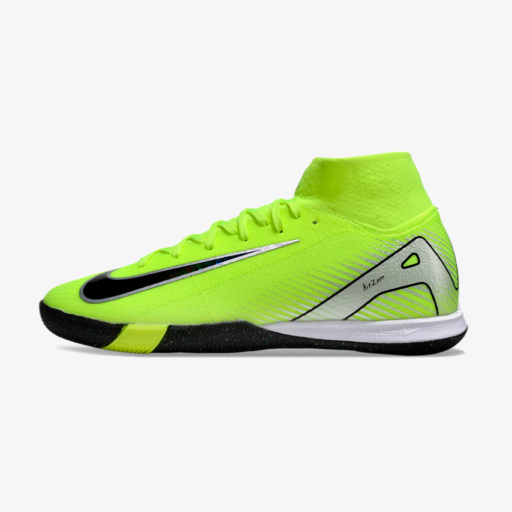 Chuteira Futsal Nike Air Zoom Mercurial Superfly 10 Elite  IC - Verde, Prata e Preta