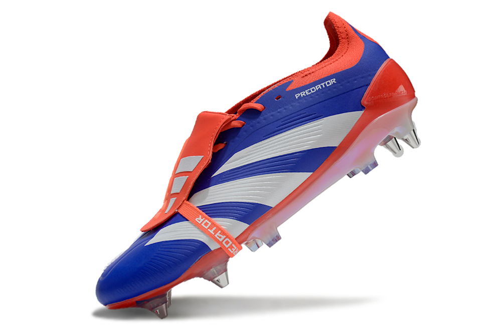 Chuteira Adidas Predator Elite Fold-Over Tongue SG - Azul, Laranja e Branca