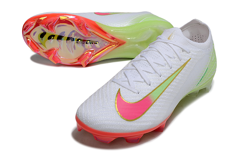 Chuteira Nike Air Zoom Mercurial Vapor 16 Elite FG - Branca, Verde e Rosa