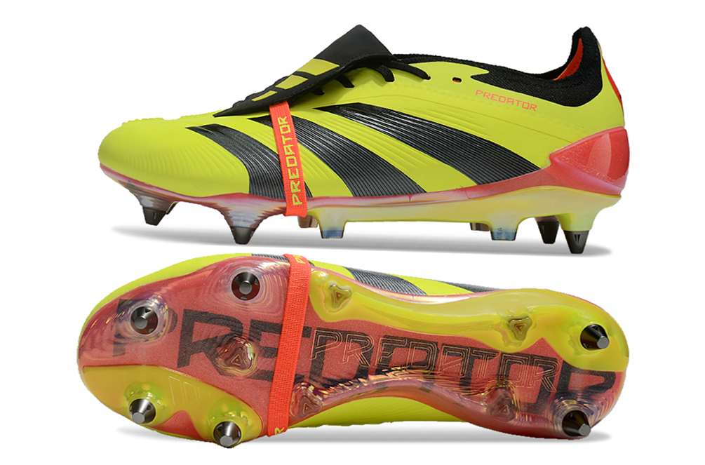 Chuteira Adidas Predator Elite Fold-Over Tongue SG - Amarela, Preta e Laranja