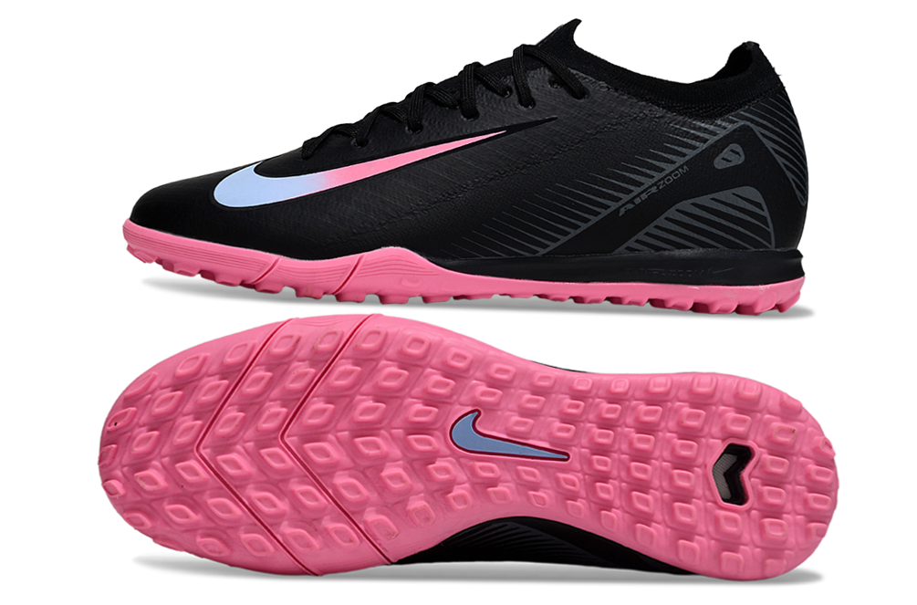 Chuteira Society Nike Air Zoom Mercurial Vapor 16 Elite TF - Preta e Rosa
