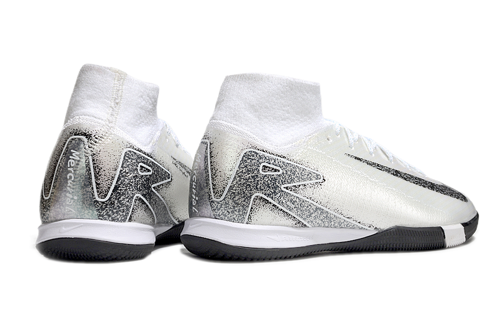 Chuteira Futsal Nike Air Zoom Mercurial Superfly 10 Elite  IC - Branca e Prata