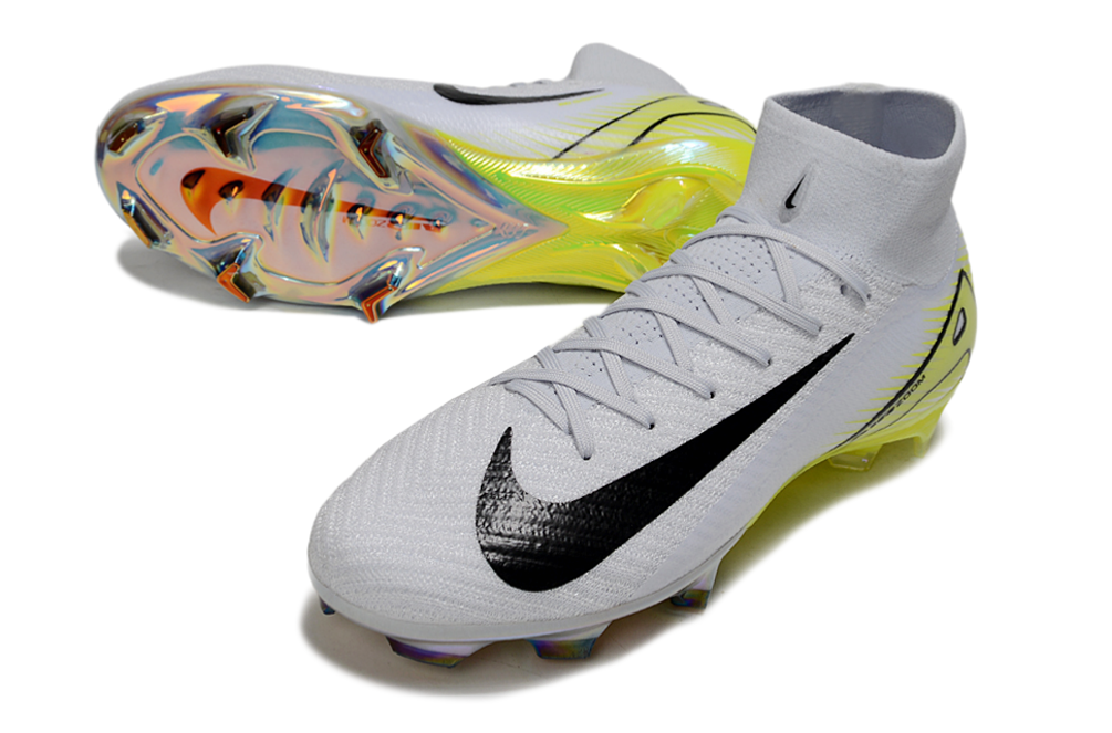 Chuteira Nike Air Zoom Mercurial Superfly 10 Elite FG - Branca e Verde Clara