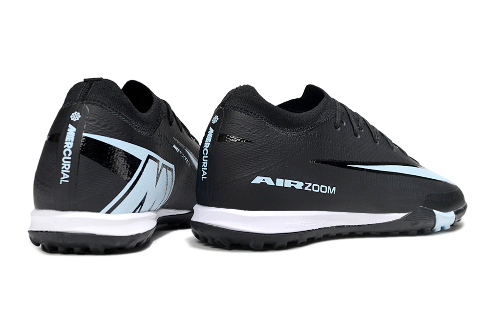 Chuteira Society Nike Air Zoom Mercurial Vapor 16 Elite TF - Preta e Azul - Shadow Pack