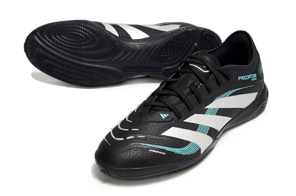 Tênis Futsal Adidas Predator Elite Fold-Over Tongue IC - Preta, Branca e Azul