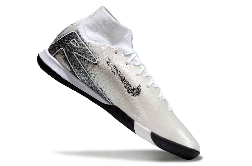 Chuteira Futsal Nike Air Zoom Mercurial Superfly 10 Elite  IC - Branca e Prata