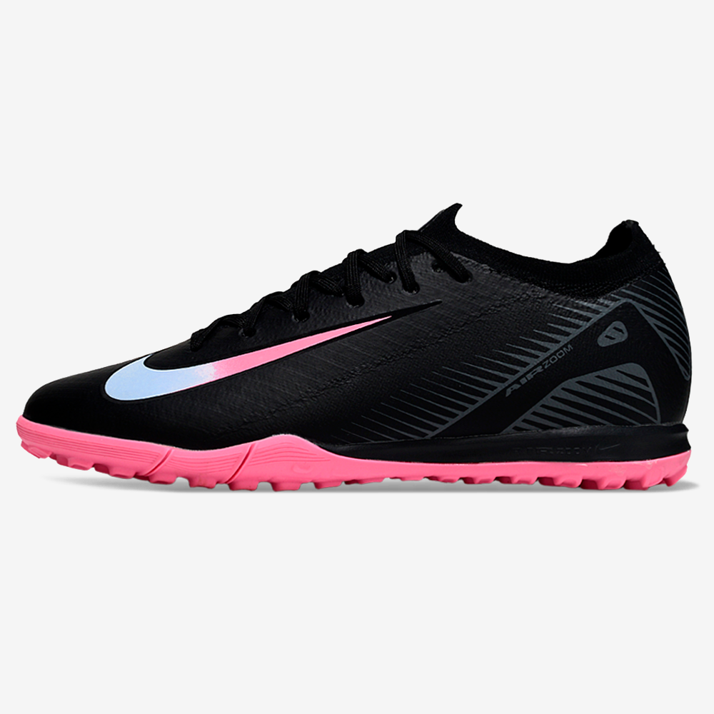 Chuteira Society Nike Air Zoom Mercurial Vapor 16 Elite TF - Preta e Rosa