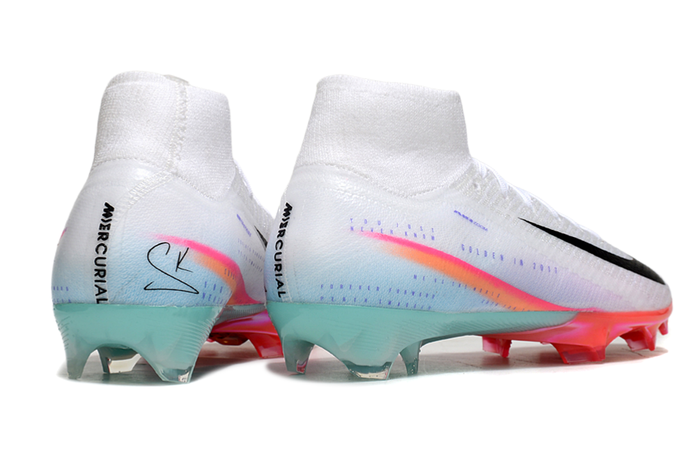 Chuteira Nike Air Zoom Mercurial Superfly 10 Sam Kerr Elite FG - Branca, Rosa e Azul