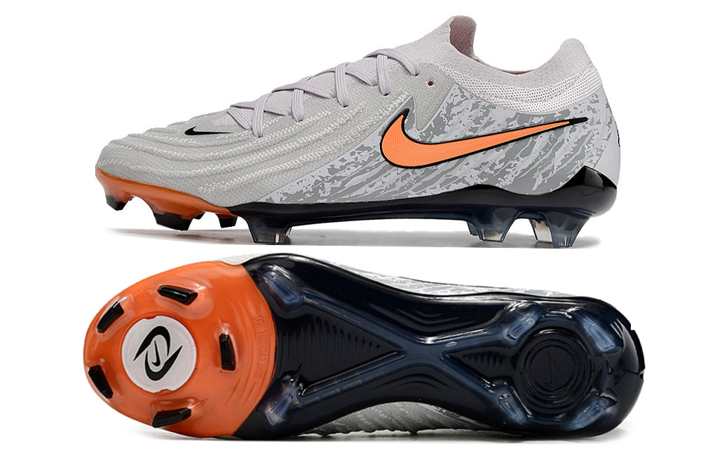 Chuteira Nike Phantom GX II FG - Cinza e Laranja