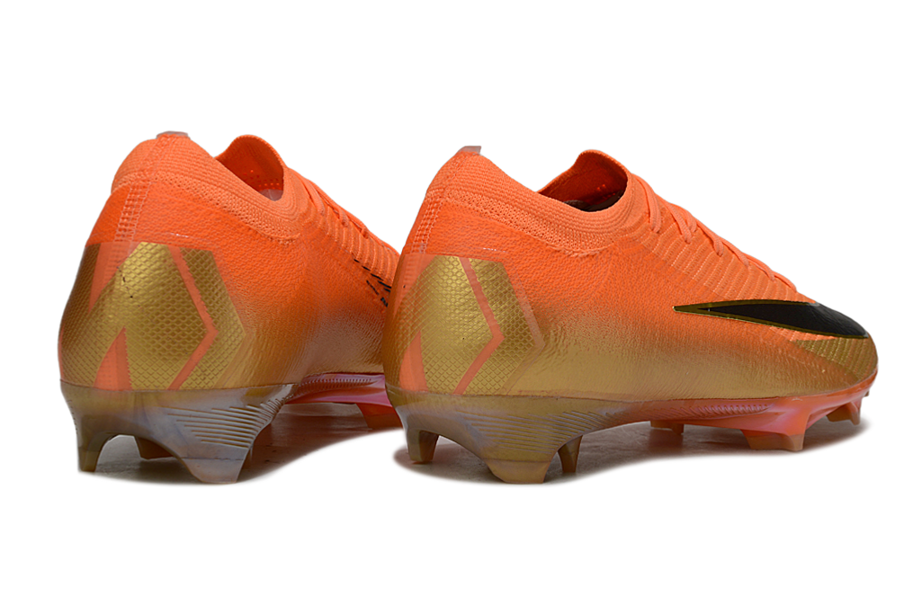 Chuteira Nike Air Zoom Mercurial Vapor 16 Déja Vu Elite FG - Laranja e Dourada
