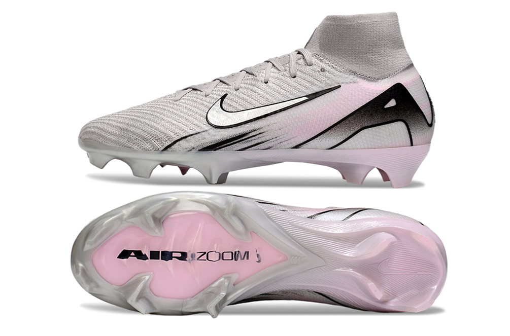 Chuteira Nike Air Zoom Mercurial Superfly 10 Elite FG - Cinza, Prata e Rosa