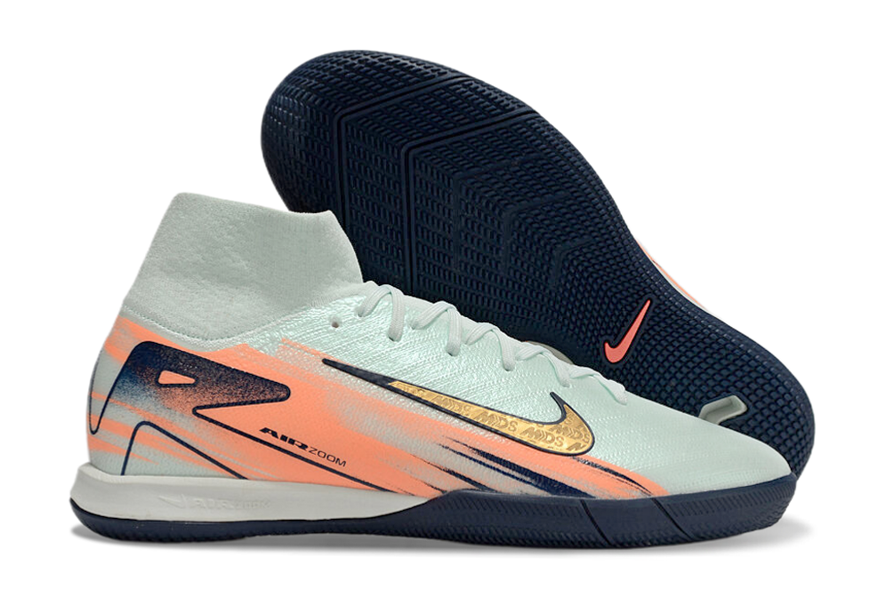 Chuteira Futsal Nike Air Zoom Mercurial Superfly 10 Elite  IC - Azul e Laranja