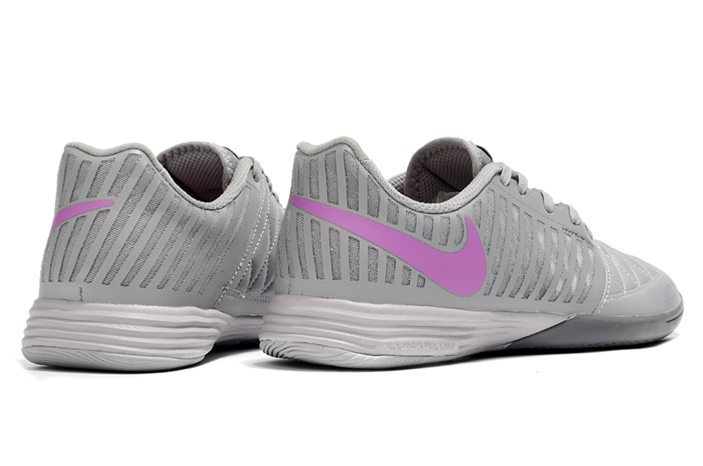 Tênis Futsal Nike Lunar Gato IC - Cinza e Roxa