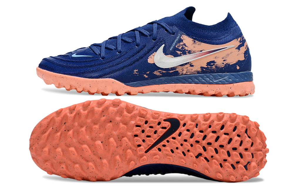 Chuteira Society Nike Phantom GX II TF - Azul e Laranja